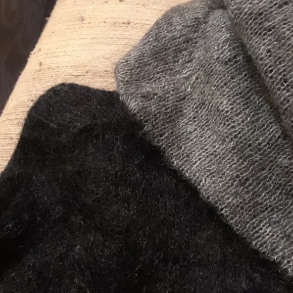 Wool Mohair Reversible Gray Cowl Fitted Tunic M - Picture 4 of 5